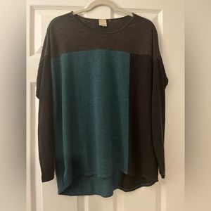 Ecru color block sweater